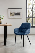 Sales Fever - Armlehnstuhl mit Wabensteppung Samt Blau#
