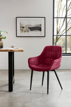 Sales Fever - Armlehnstuhl mit Wabensteppung Samt Rot#