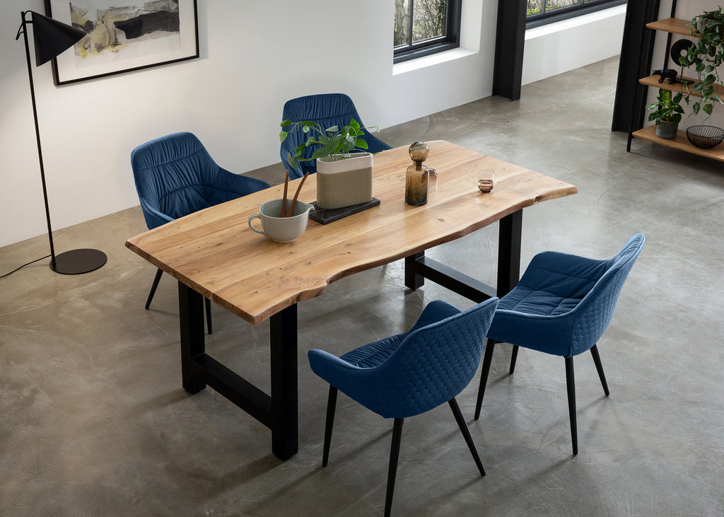 Sales Fever - Armlehnstuhl mit Wabensteppung Samt Blau#