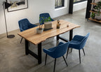 Sales Fever - Armlehnstuhl mit Wabensteppung Samt Blau#