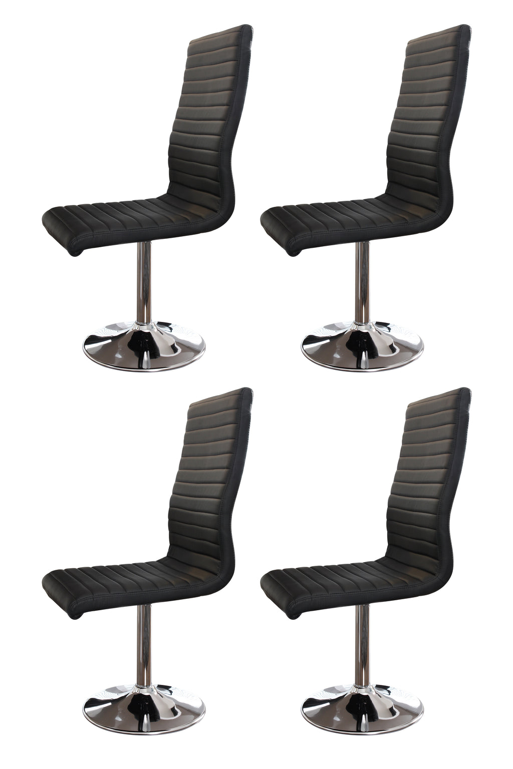 Sales Fever - Esszimmerstuhl schwarz Kunstleder-Optik 4er Set