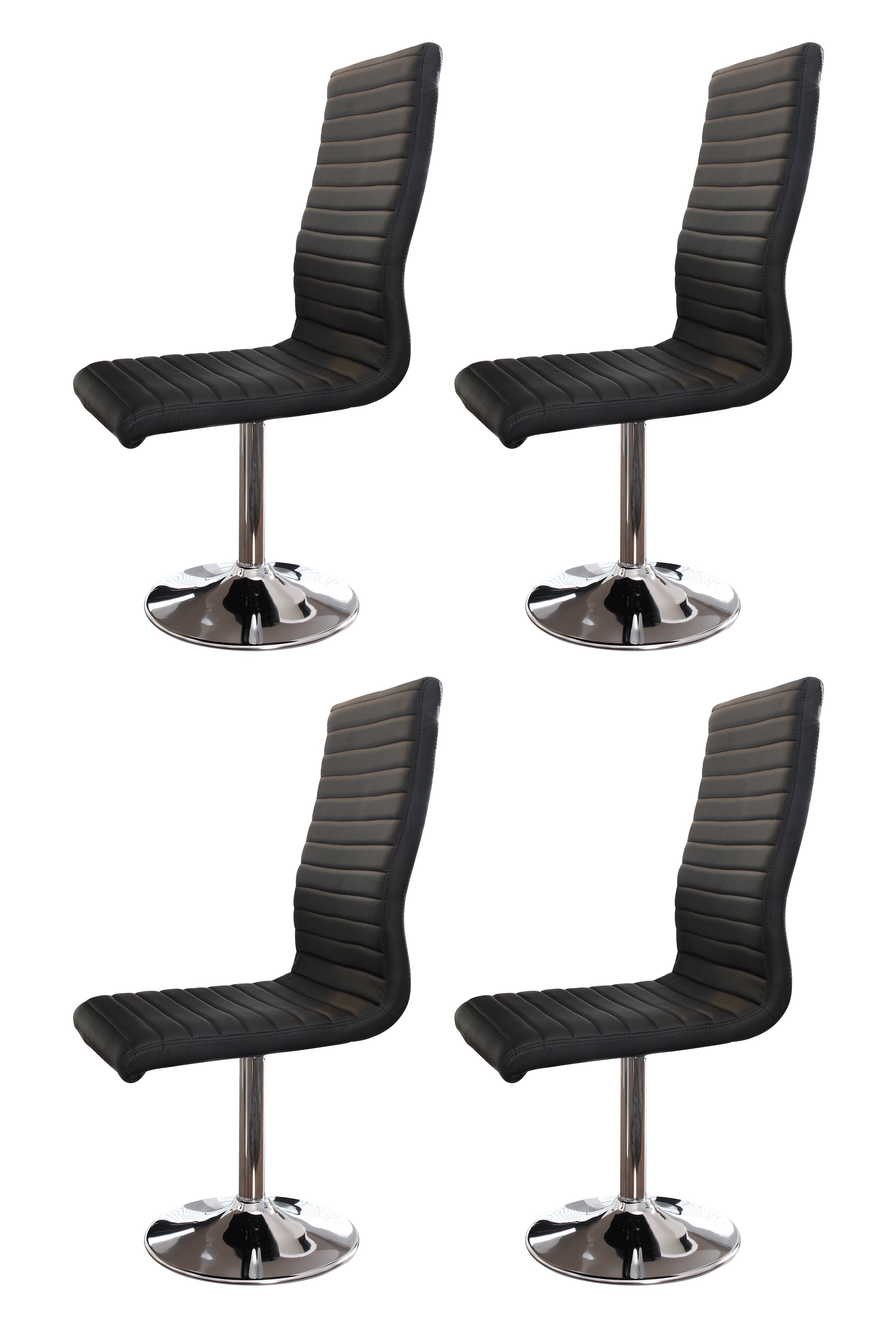 Sales Fever - Esszimmerstuhl schwarz Kunstleder-Optik 4er Set