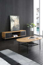 Sales Fever - Lowboard Natur/Schwarz#