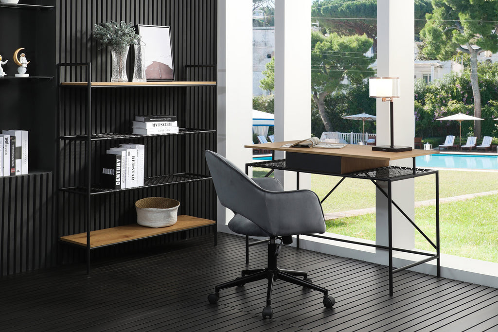 Sales Fever - Bücherregal Natur/Schwarz#