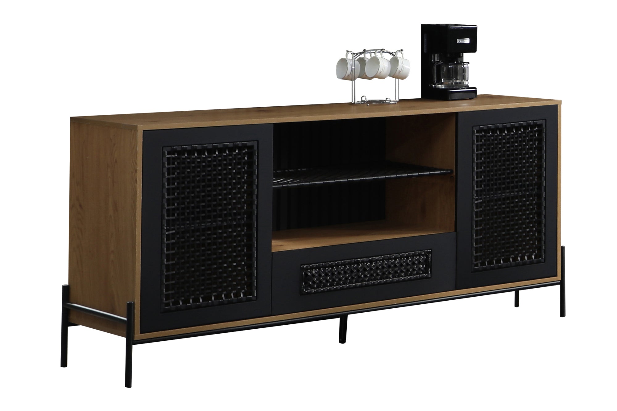 Sales Fever - Sideboard Natur/Schwarz#