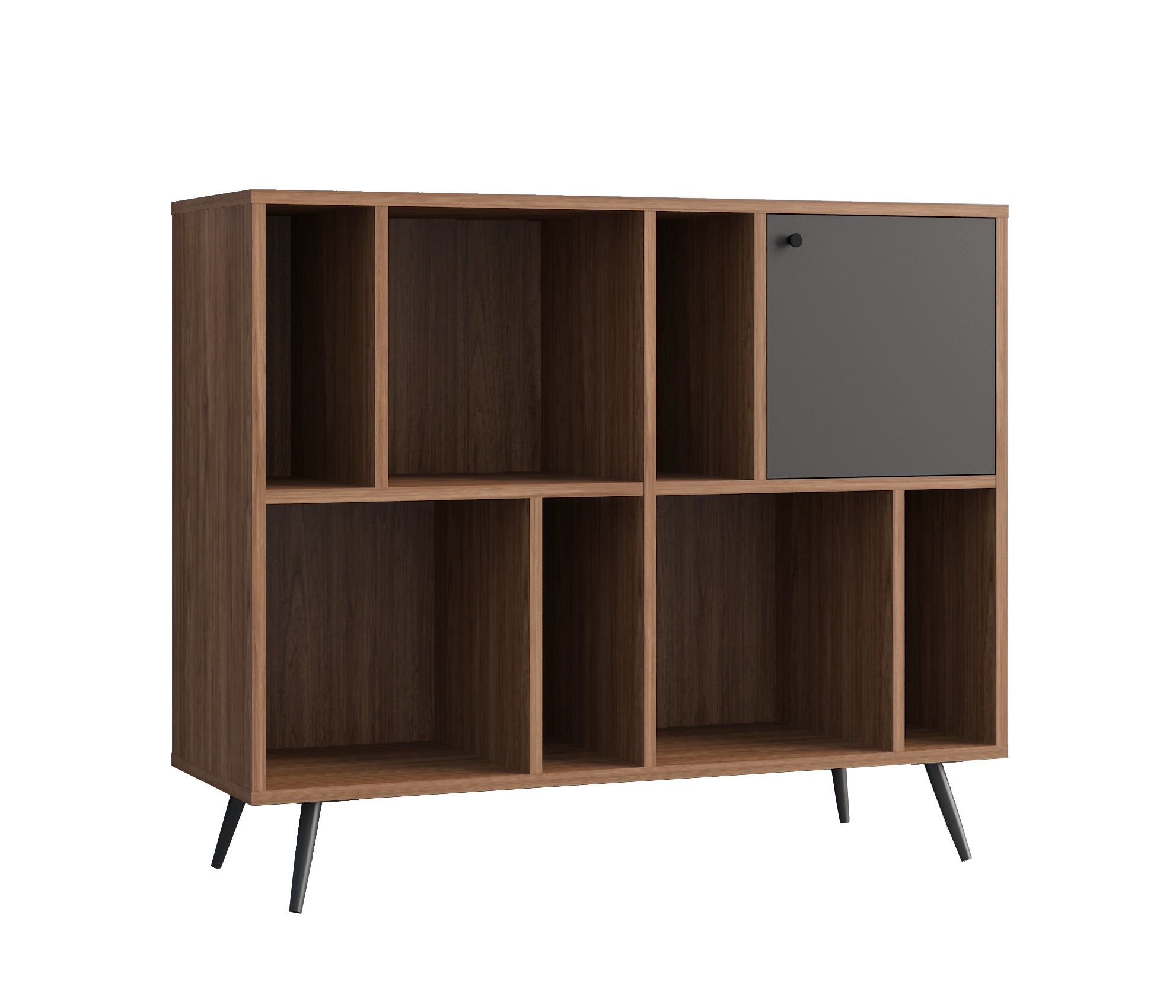 Sales Fever - Bücherregal breit Walnuss/Grau#