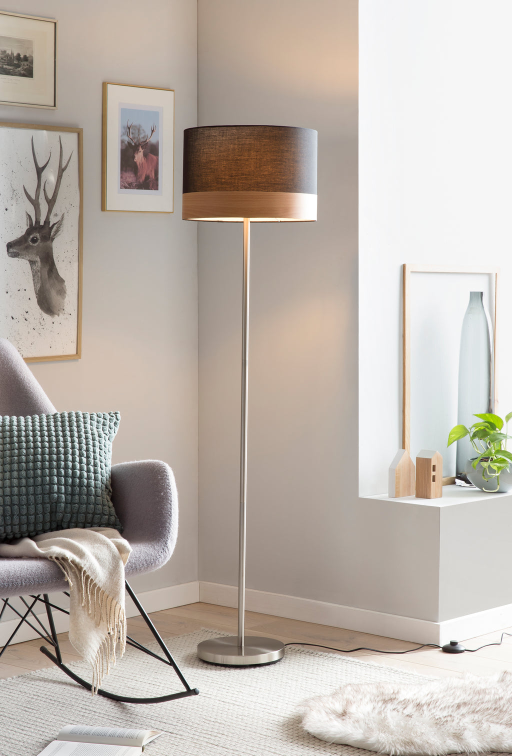 Sales Fever - Stehlampe rund schwarz Ø 38 cm#