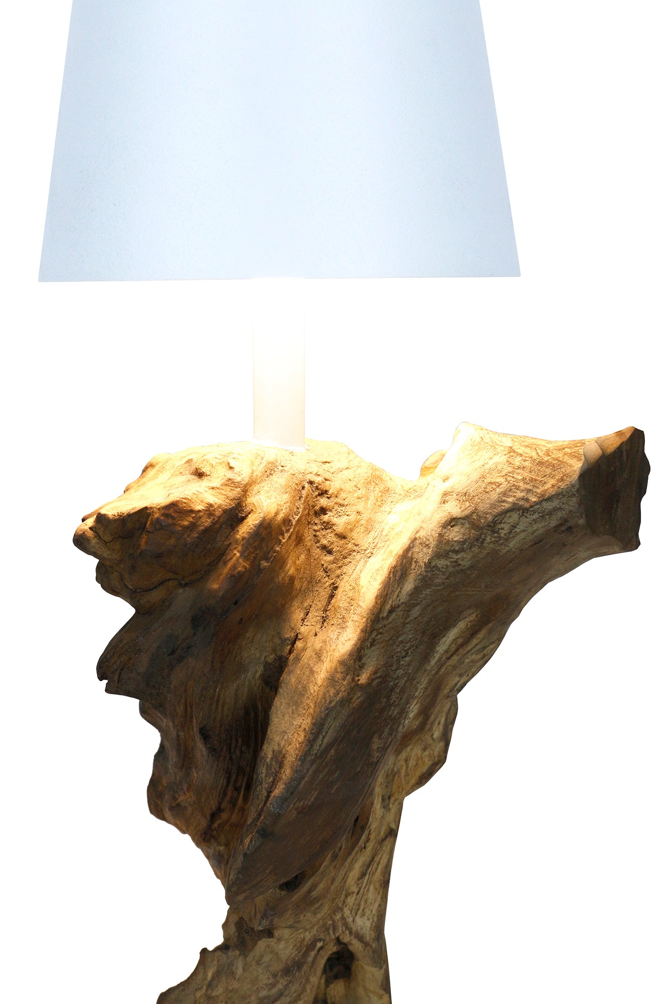 Sales Fever - Tischleuchte 29 cm Natur/Weiß mit LED-Akku