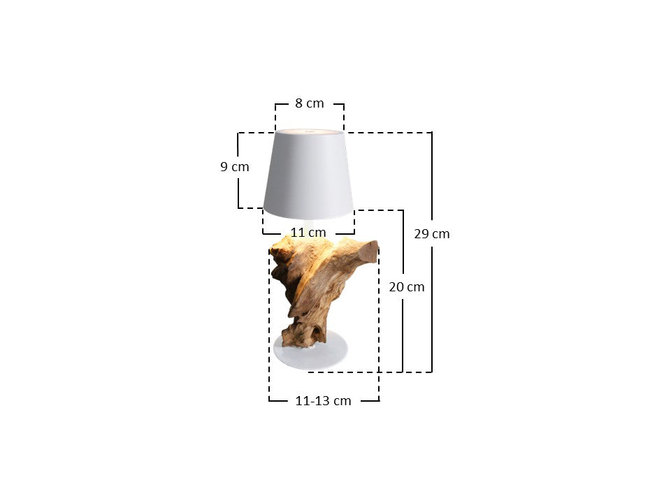 Sales Fever - Tischleuchte 29 cm Natur/Weiß mit LED-Akku