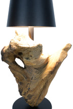 Sales Fever - Tischleuchte 29 cm Natur/Schwarz mit LED-Akku