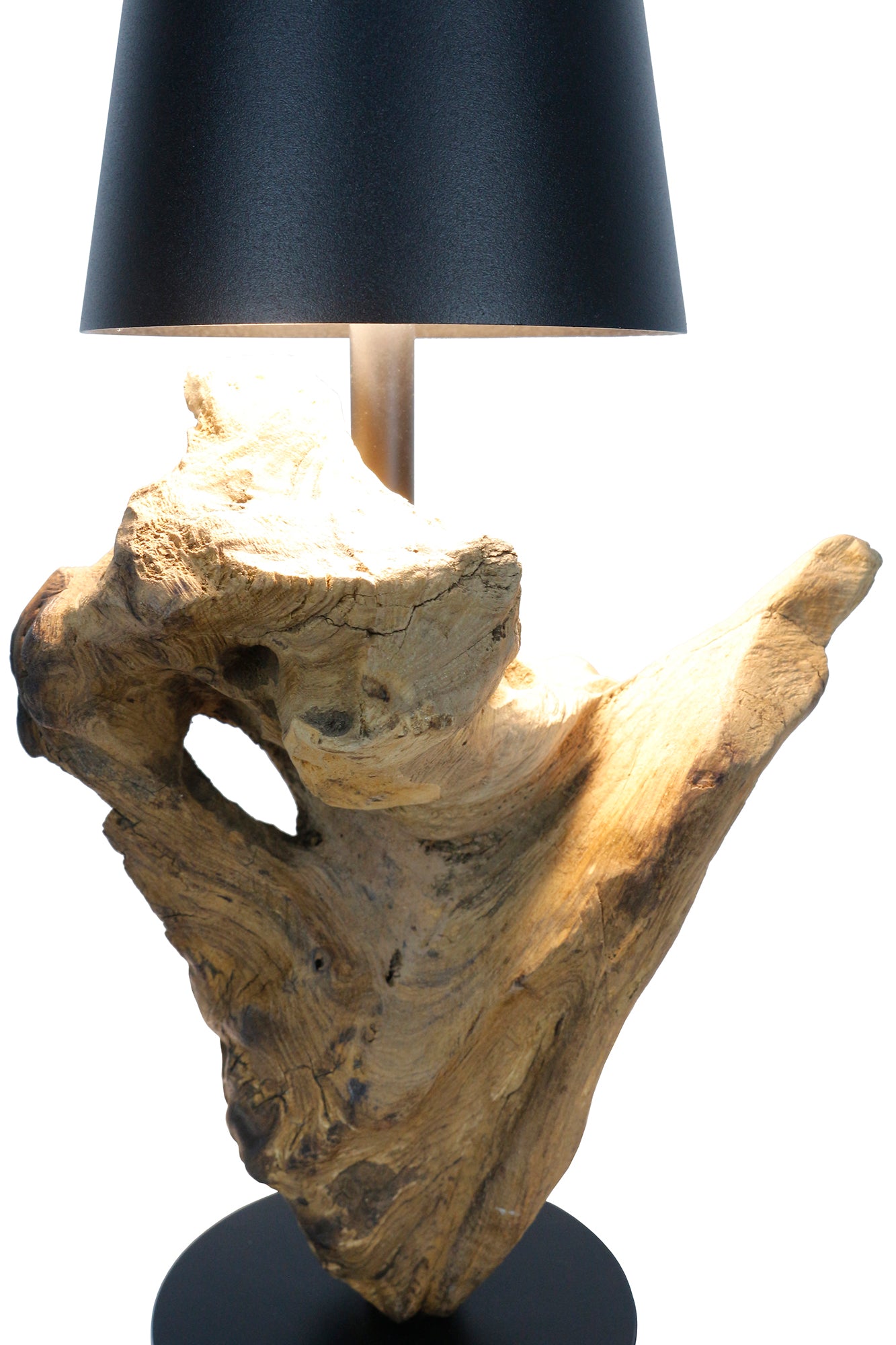 Sales Fever - Tischleuchte 29 cm Natur/Schwarz mit LED-Akku