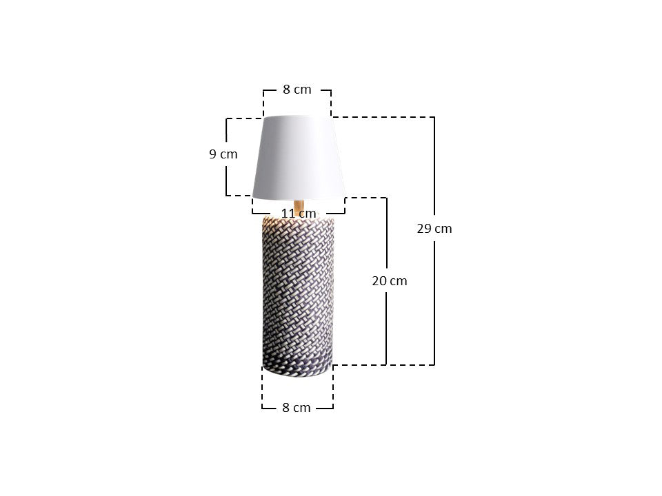 Sales Fever - Tischleuchte Schwarz/Weiß 29 cm mit LED-Akku