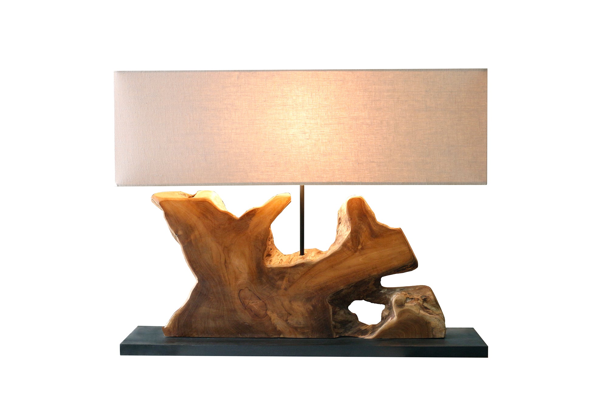 Sales Fever - Tischleuchte Treibholz/Leinen Natur 59 cm
