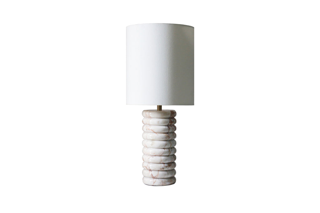 Sales Fever - Tischleuchte Marmor/Leinen Beige