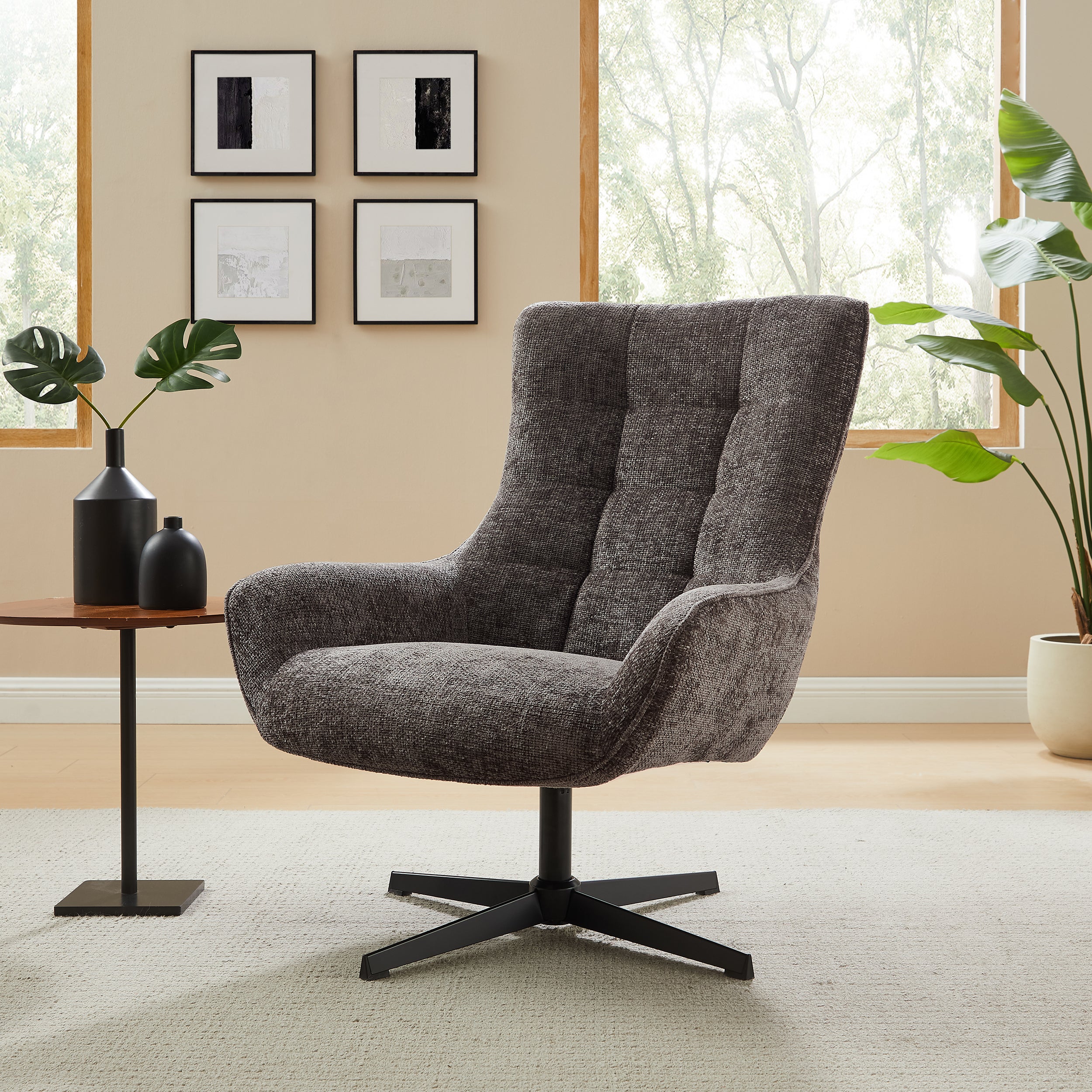 Sales Fever - Sessel Chenillestoff Dunkelgrau