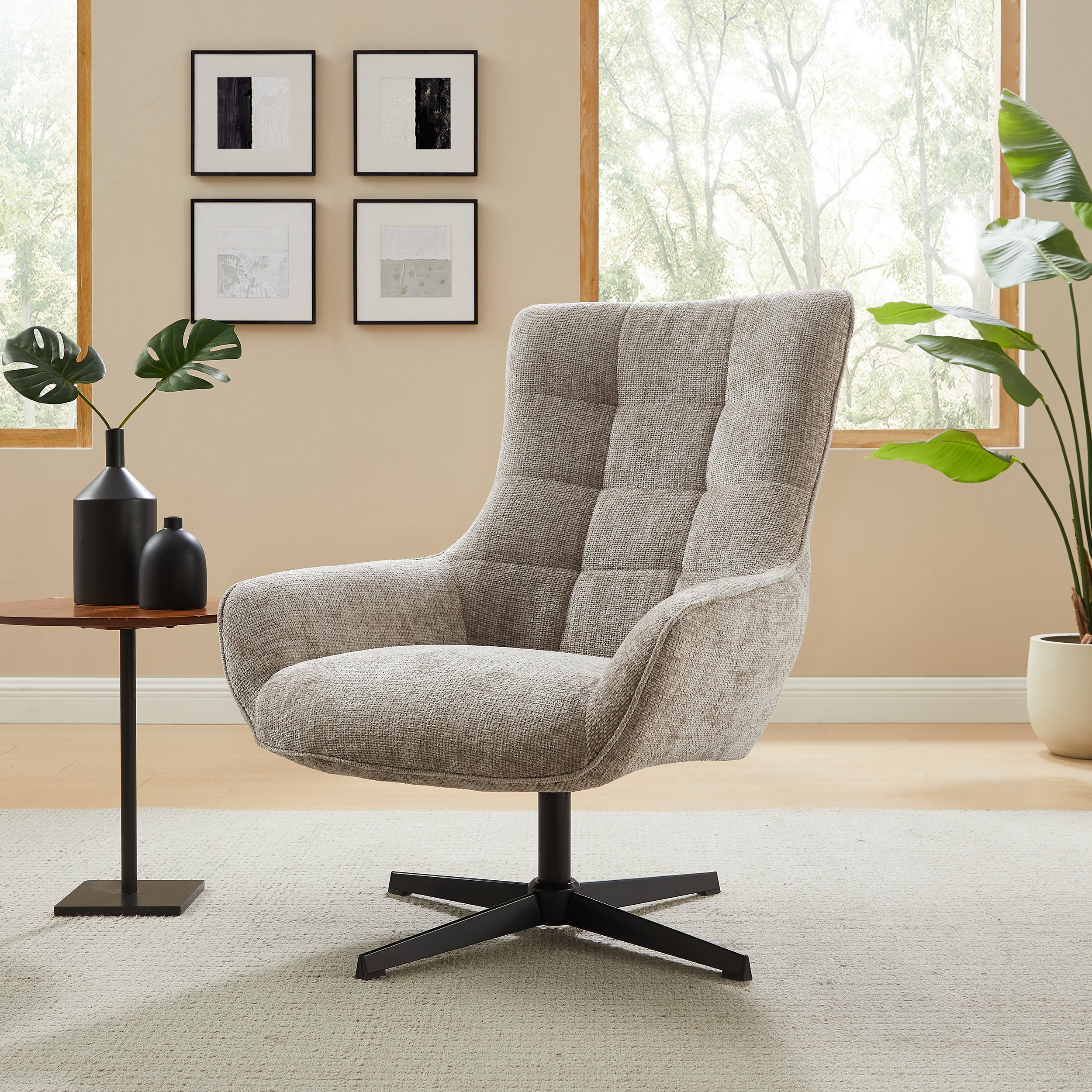 Sales Fever - Sessel Chenillestoff Hellgrau