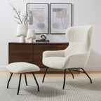 Sales Fever - Sessel und Hocker Set Teddyfell Beige