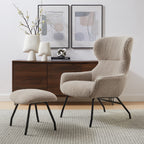 Sales Fever - Sessel und Hocker Set Teddyfell Taupe