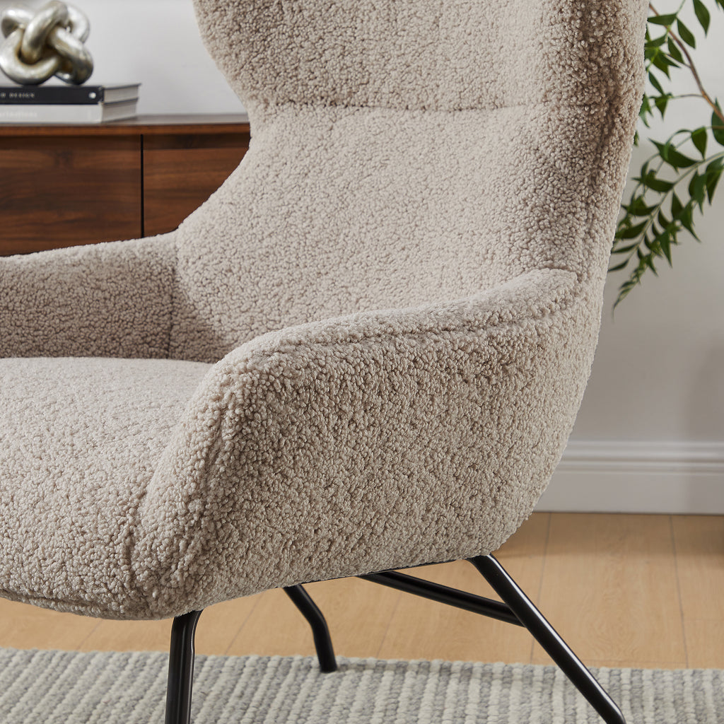 Sales Fever - Sessel und Hocker Set Teddyfell Taupe