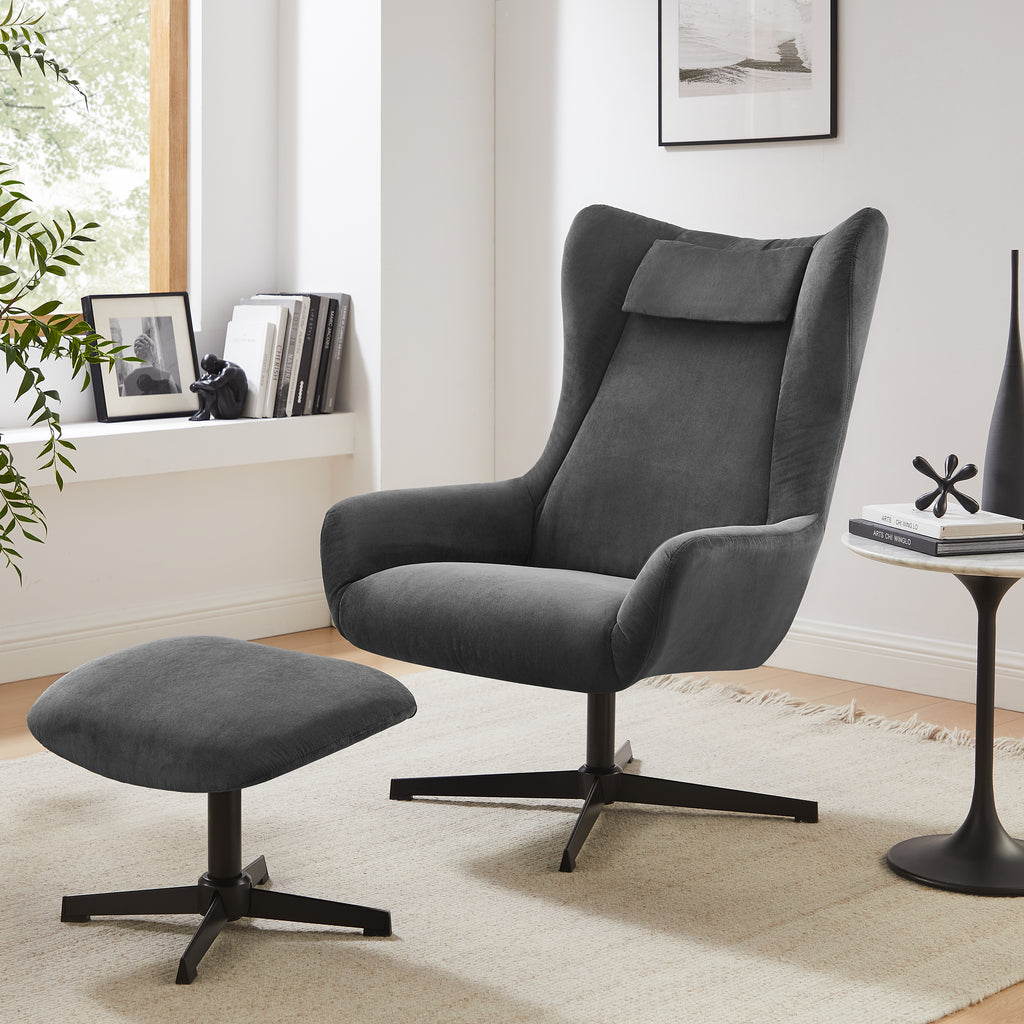 Sales Fever - Sessel und Hocker Cordoptik Grau