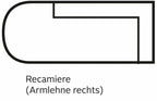 Recamiere freistehend mit Federkern