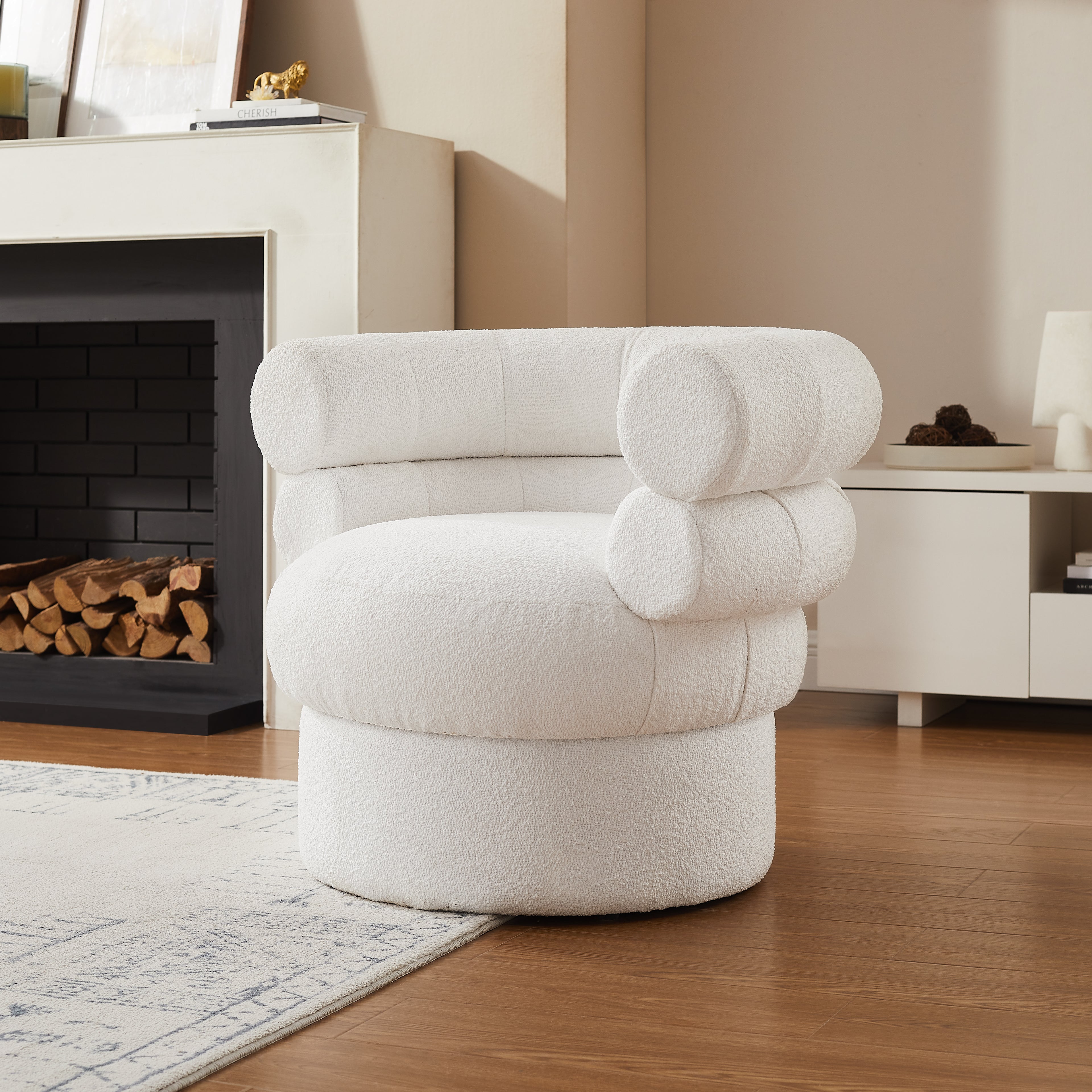 Sales Fever - Sessel Boucléstoff Weiß#