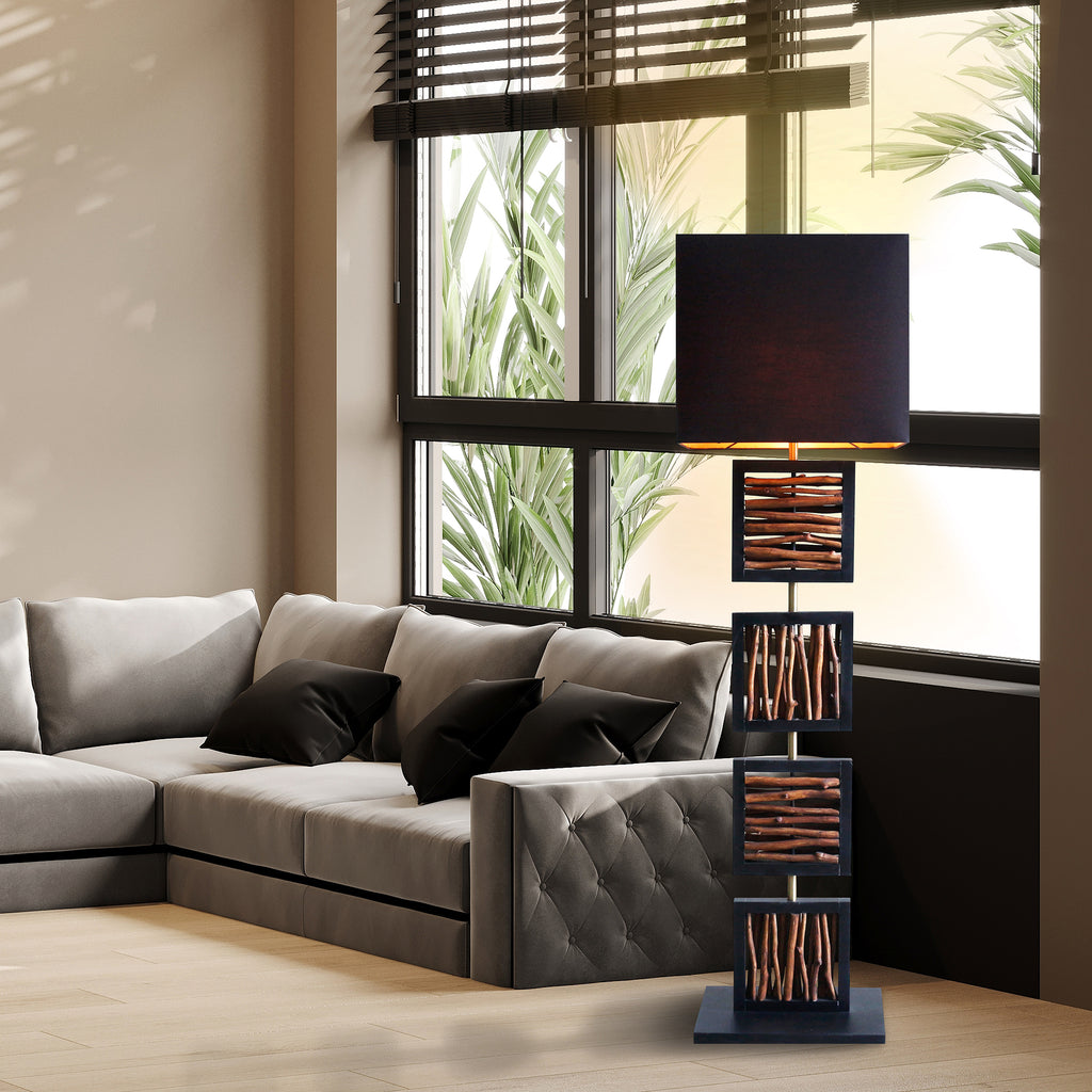 Sales Fever - Stehleuchte Treibholz Natur/Schwarz 163 cm