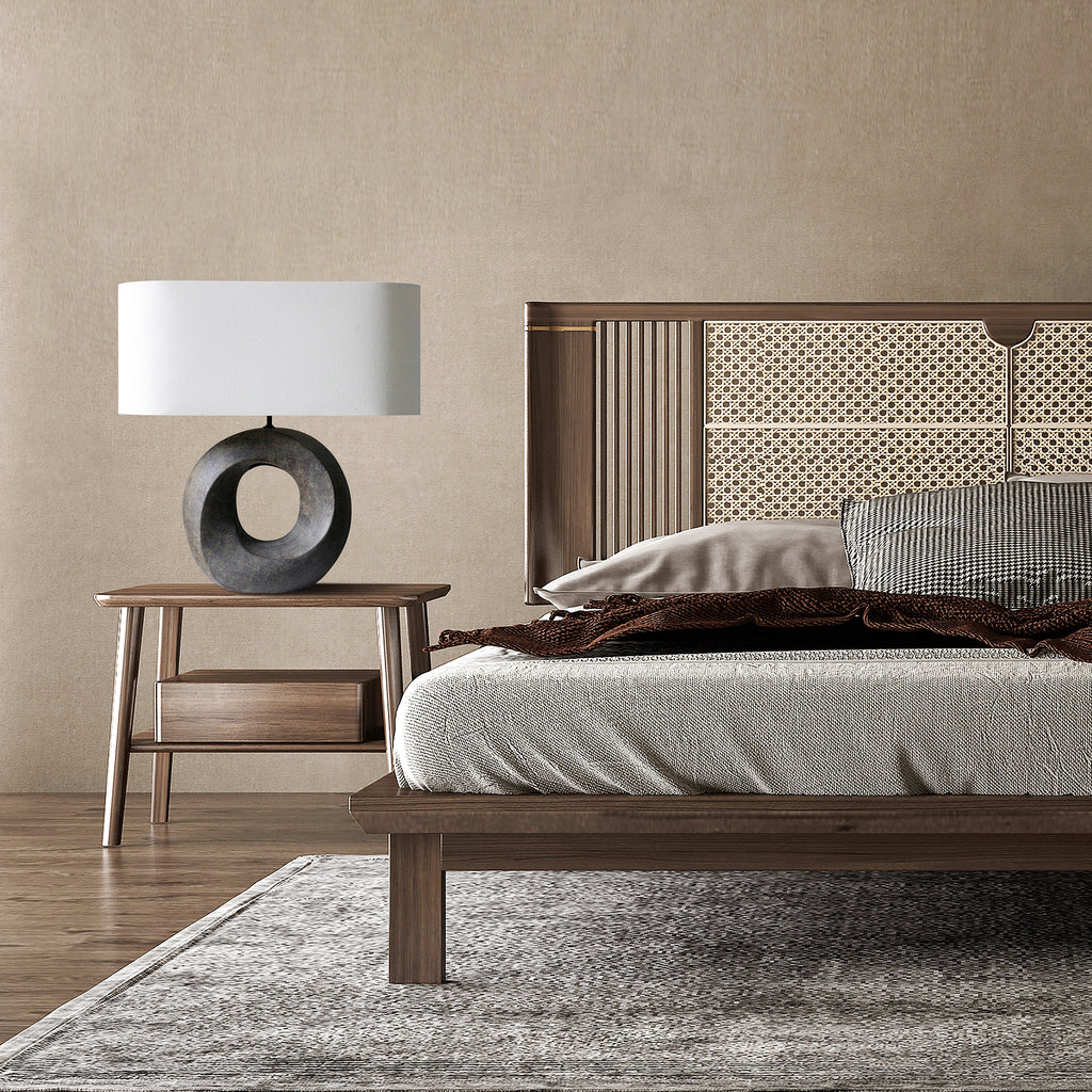 Sales Fever - Tischleuchte Keramik/Leinen Grün/Beige