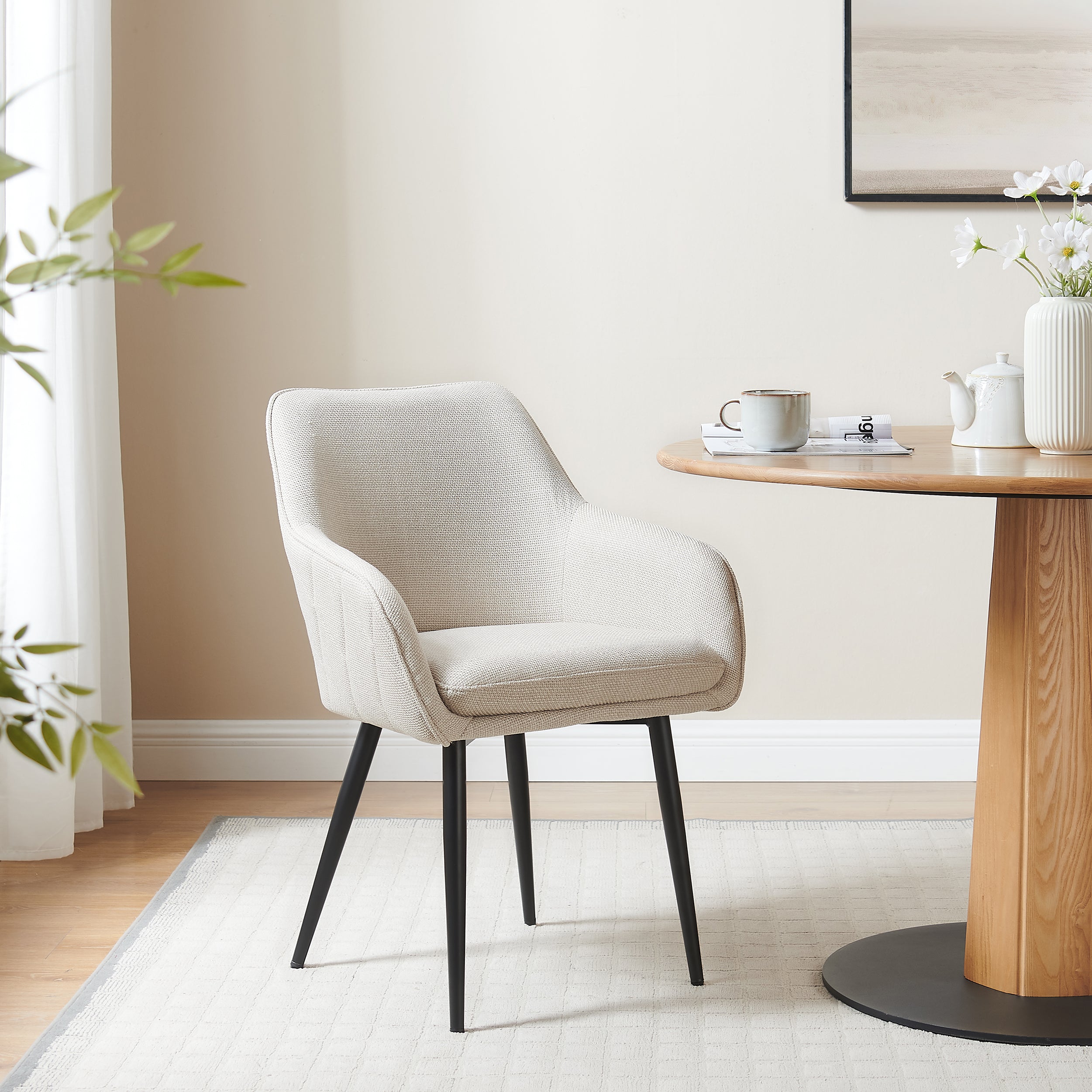 Sales Fever - Esszimmerstuhl Strukturstoff Beige