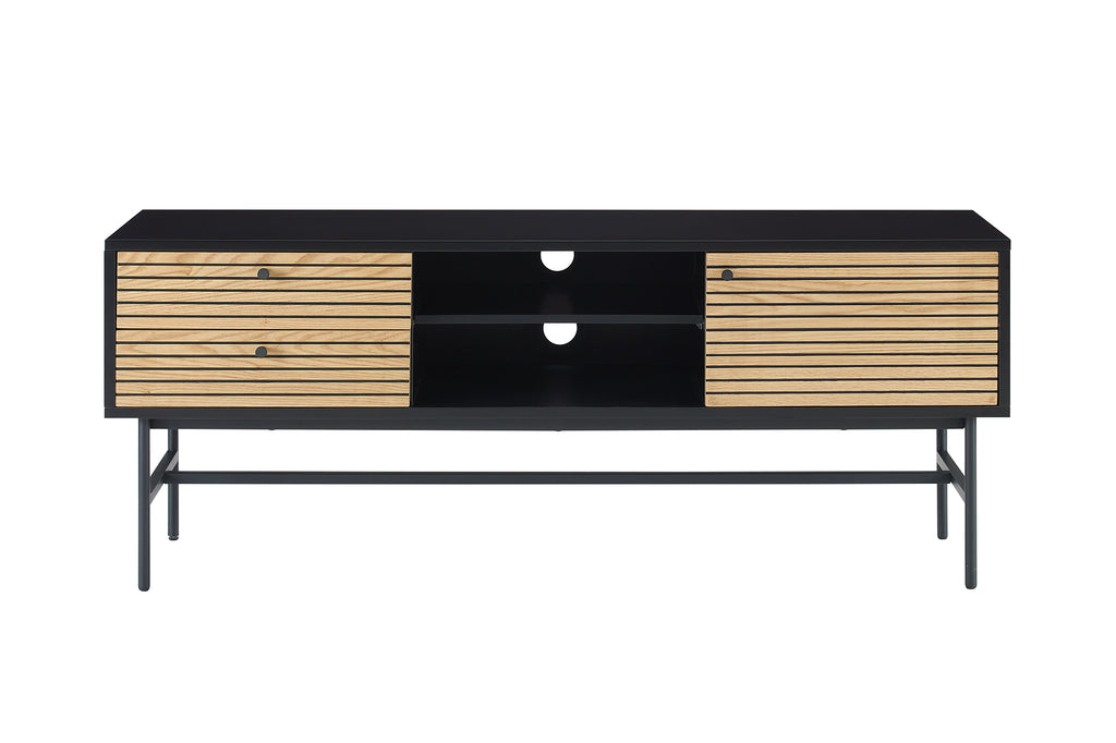 Sales Fever - Lowboard Schwarz/Eiche Echtholzfurnier