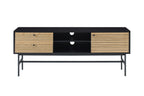 Sales Fever - Lowboard Schwarz/Eiche Echtholzfurnier