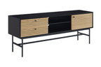Sales Fever - Lowboard Schwarz/Eiche Echtholzfurnier