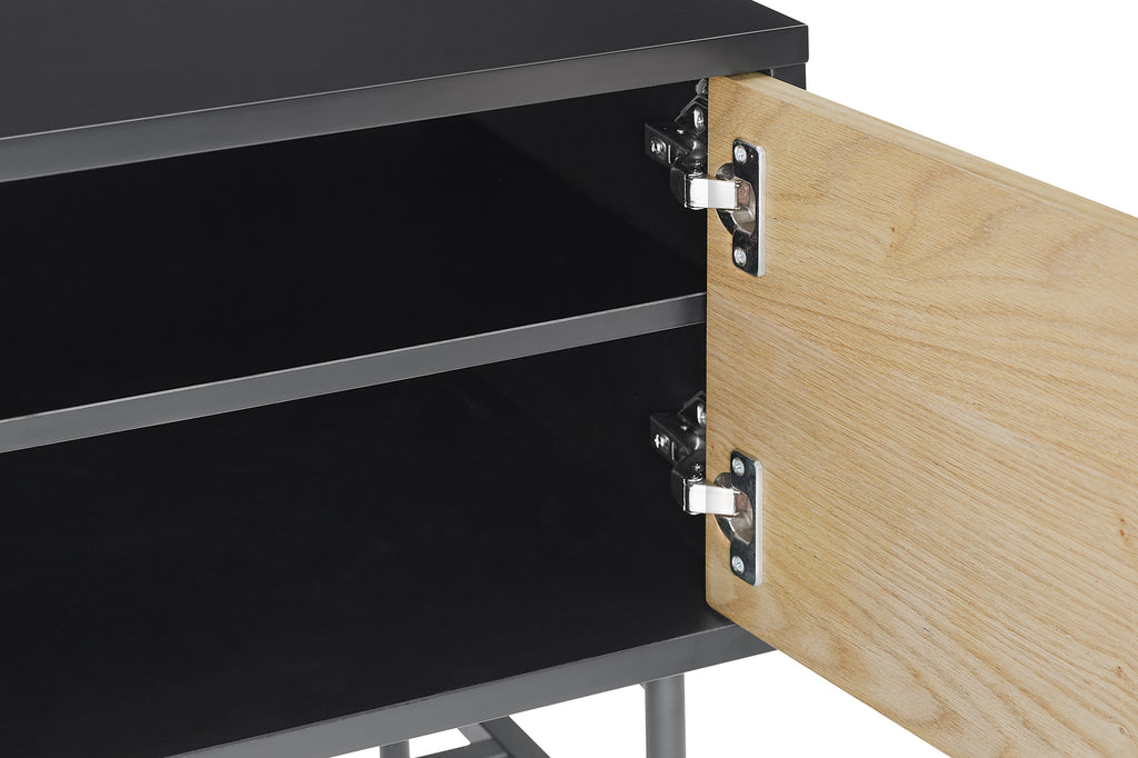 Sales Fever - Lowboard Schwarz/Eiche Echtholzfurnier