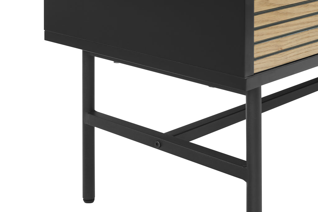 Sales Fever - Lowboard Schwarz/Eiche Echtholzfurnier
