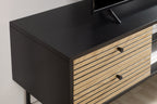 Sales Fever - Lowboard Schwarz/Eiche Echtholzfurnier