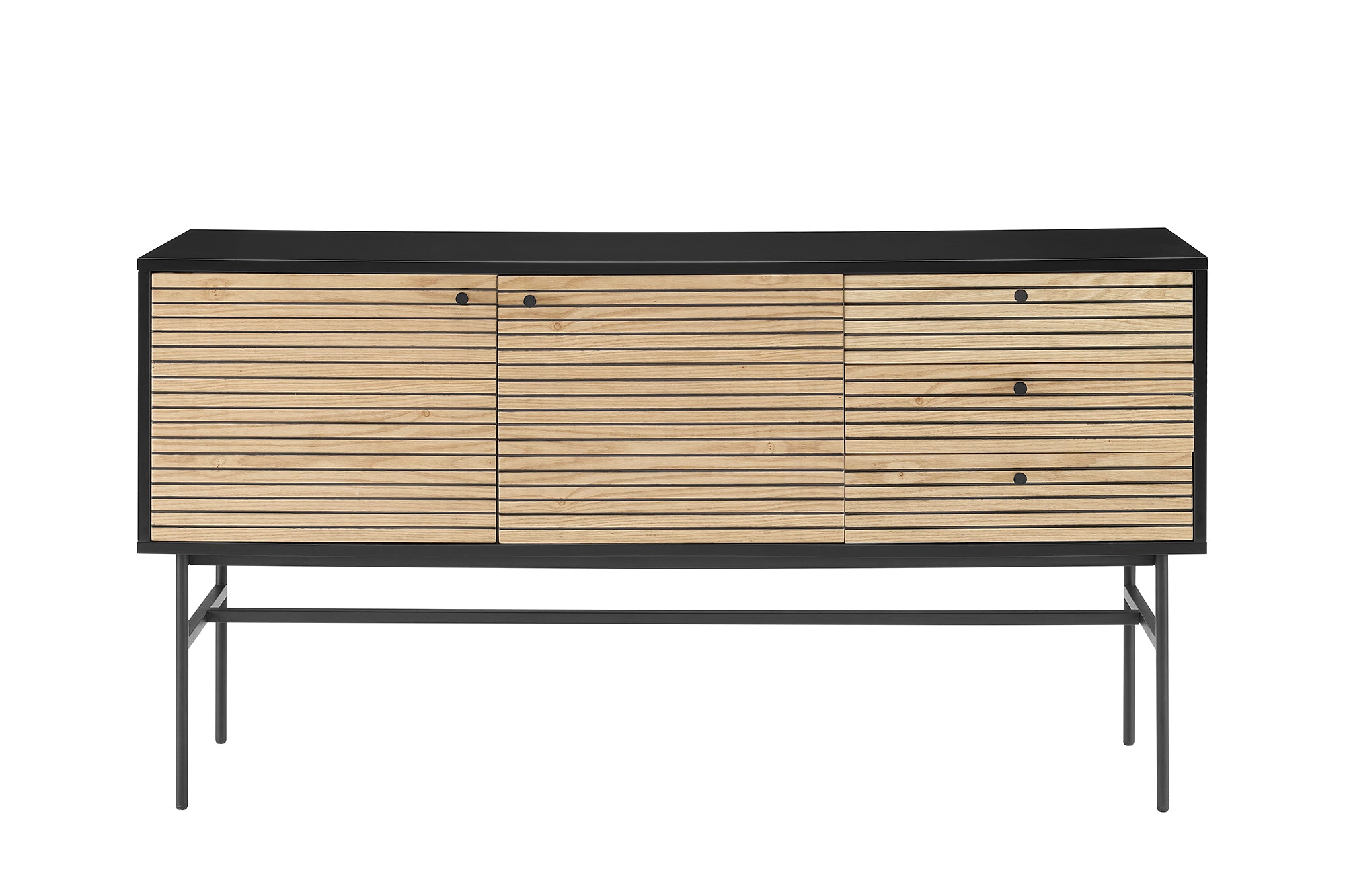 Sales Fever - Sideboard Schwarz/Eiche Echtholzfurnier
