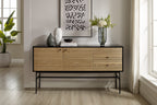 Sales Fever - Sideboard Schwarz/Eiche Echtholzfurnier