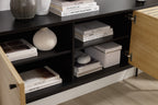 Sales Fever - Sideboard Schwarz/Eiche Echtholzfurnier