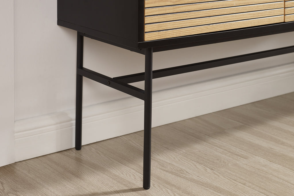 Sales Fever - Sideboard Schwarz/Eiche Echtholzfurnier