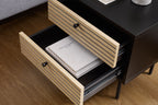 Sales Fever - Nachtkommode Schwarz/Eiche Echtholzfurnier
