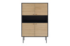 Sales Fever - Highboard Schwarz/Eiche Echtholzfurnier