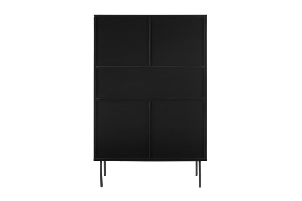 Sales Fever - Highboard Schwarz/Eiche Echtholzfurnier