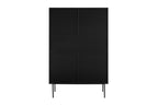 Sales Fever - Highboard Schwarz/Eiche Echtholzfurnier