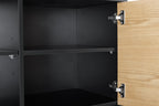 Sales Fever - Highboard Schwarz/Eiche Echtholzfurnier