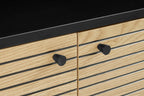 Sales Fever - Highboard Schwarz/Eiche Echtholzfurnier
