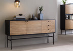 Sales Fever - Sideboard Schwarz/Eiche Echtholzfurnier