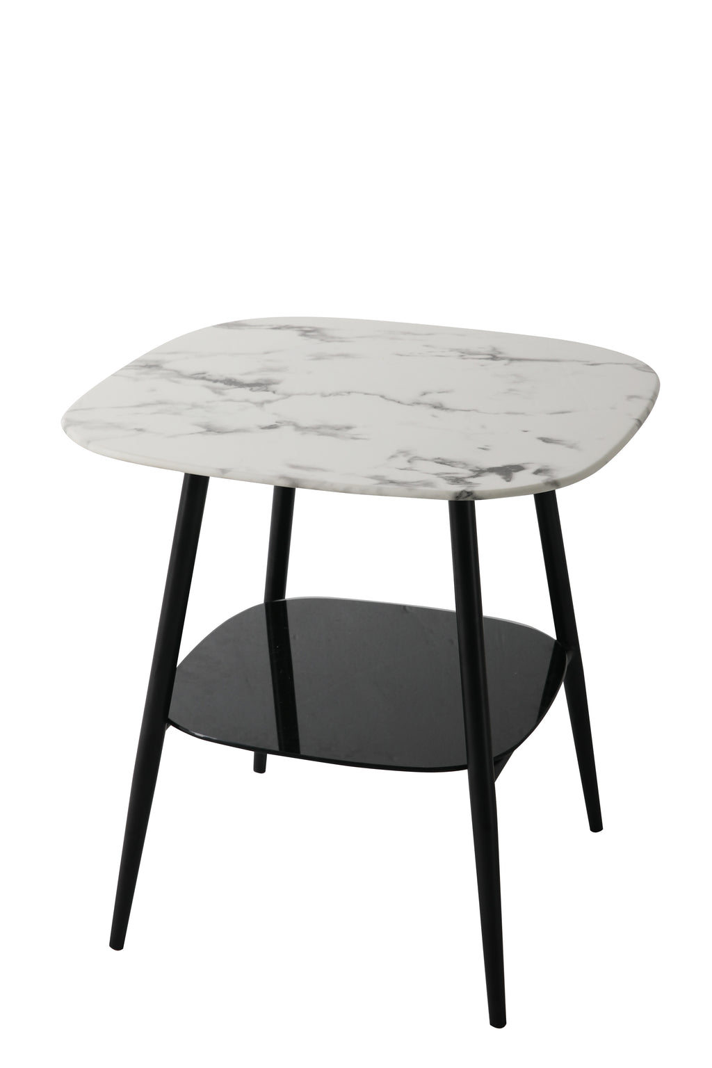 Möbilia - Beistelltisch 55x55x55 cm weiß, schwarz