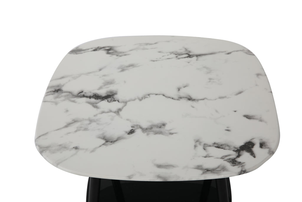 Möbilia - Beistelltisch 55x55x55 cm weiß, schwarz