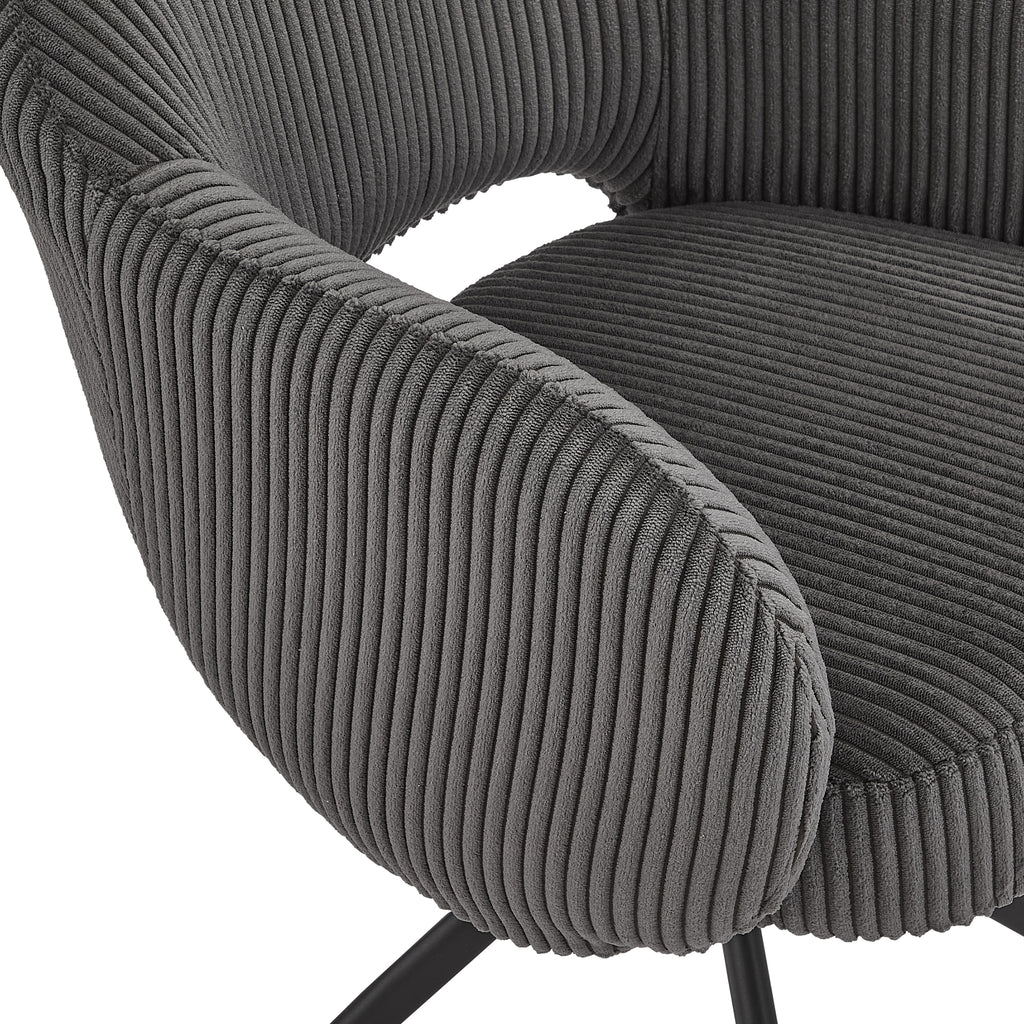 Sales Fever - Armlehnstuhl Cord-Optik Dunkelgrau