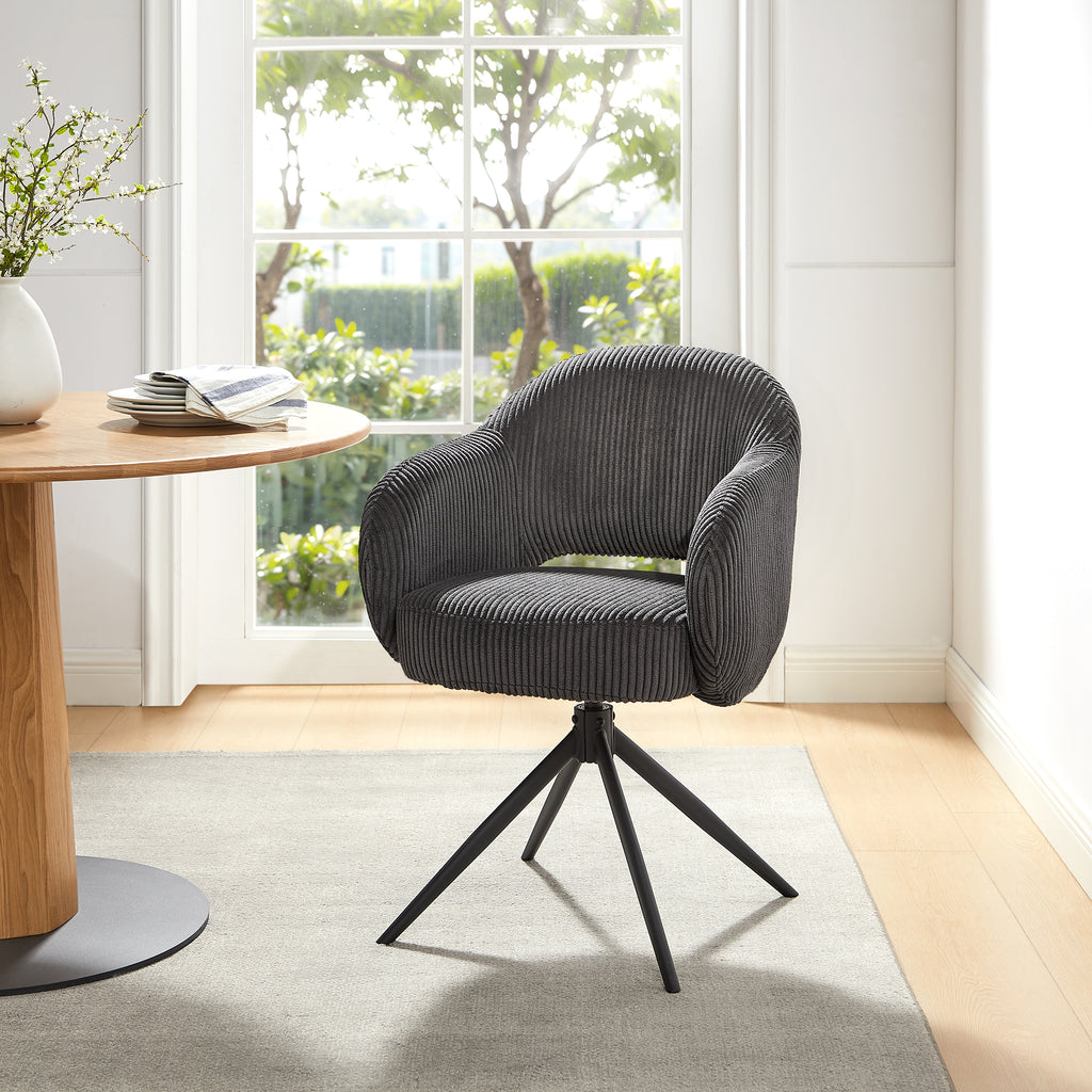 Sales Fever - Armlehnstuhl Cord-Optik Dunkelgrau